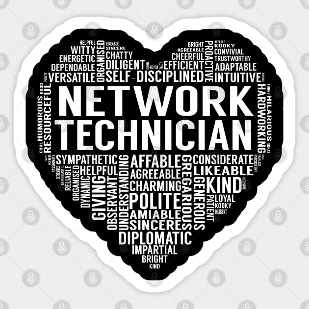 Network Technician Heart Sticker by LotusTee